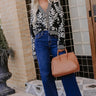 Coffee Shop Hangout Floral Sweater Top in Black Image - 1