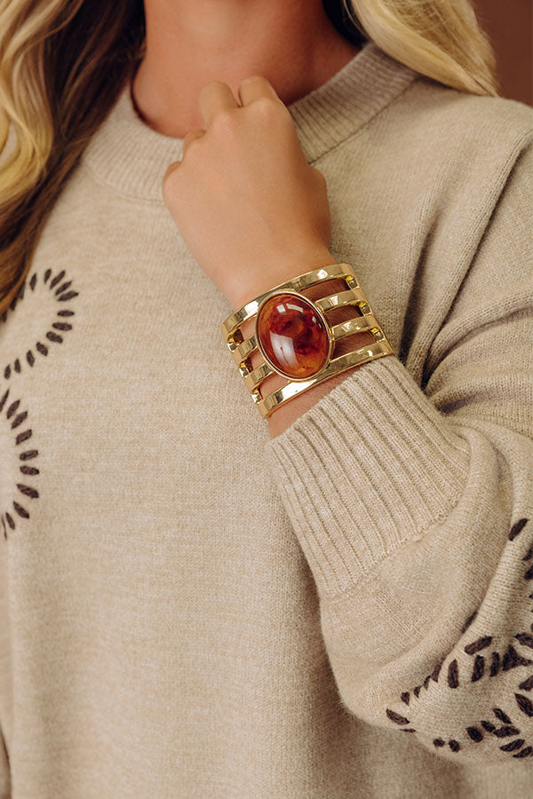 Cosmopolitan Chic Cuff Bracelet in Maple