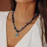 Boho Cues Beaded Necklace in Blue Image - 1