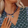 Boho Cues Beaded Necklace in Blue Image - 1