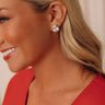 Sweet Elegance Cubic Zirconia Stud Earrings in Gold Image - 1