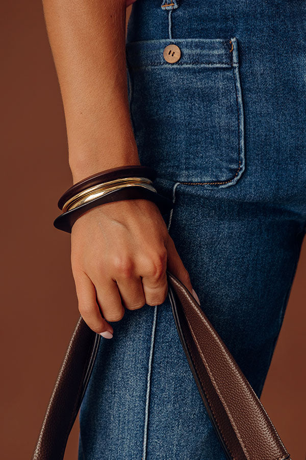 Soho Statement Bangle Bracelet Set in Black