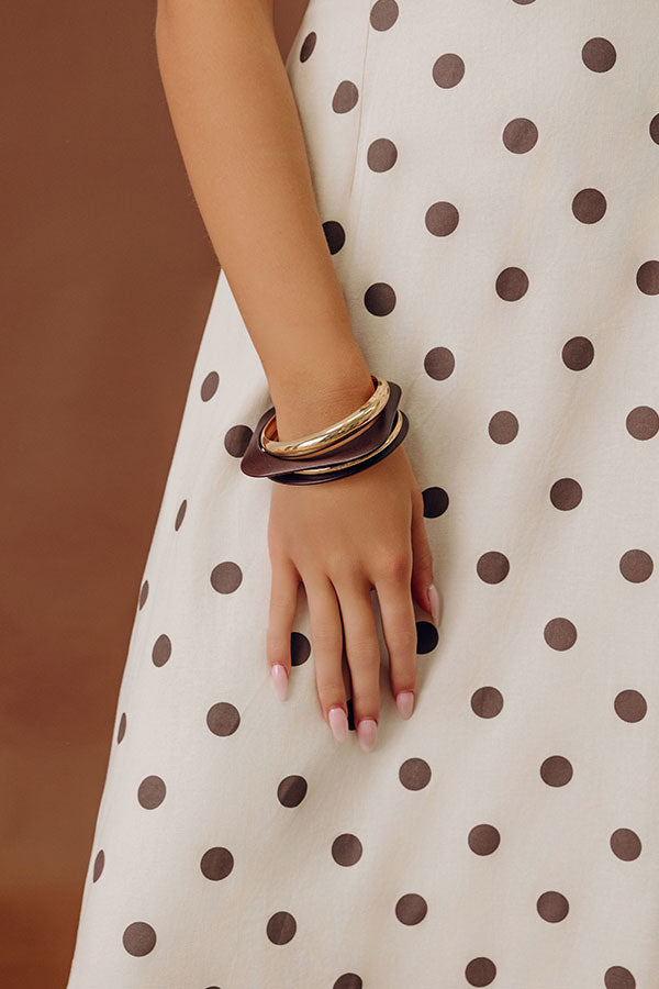 Soho Statement Bangle Bracelet Set in Espresso