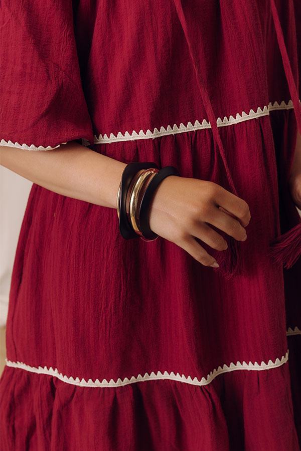 Soho Statement Bangle Bracelet Set in Espresso
