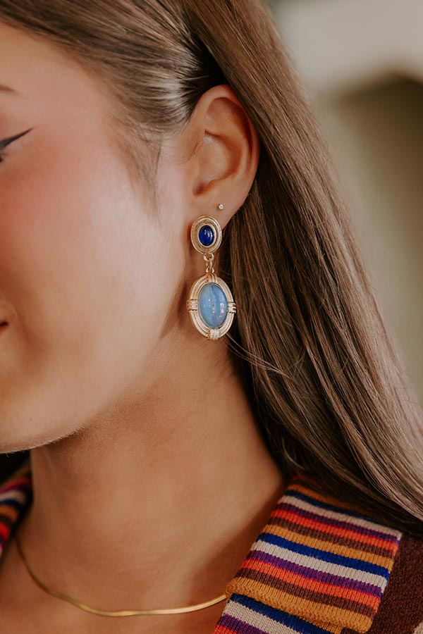 Timeless Society Drop Earrings in Blue