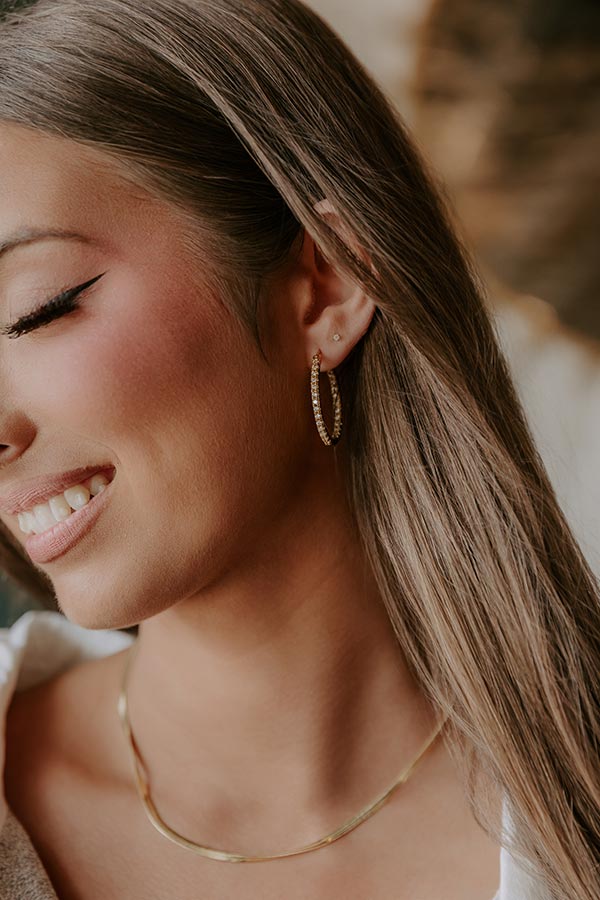 Classic Look Cubic Zirconia Hoop Earrings