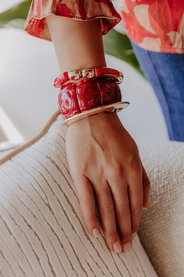 First Class Flair Stretch Bracelet Set in Wine