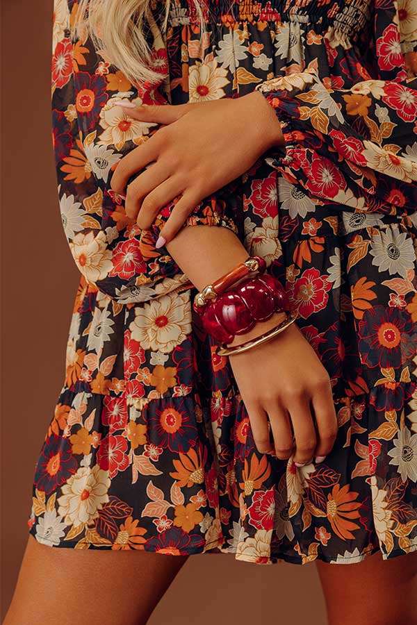 First Class Flair Stretch Bracelet Set in Wine