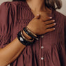 Penthouse Charm Bangle Bracelet Set in Black Image - 1
