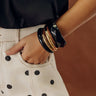 Penthouse Charm Bangle Bracelet Set in Black Image - 1
