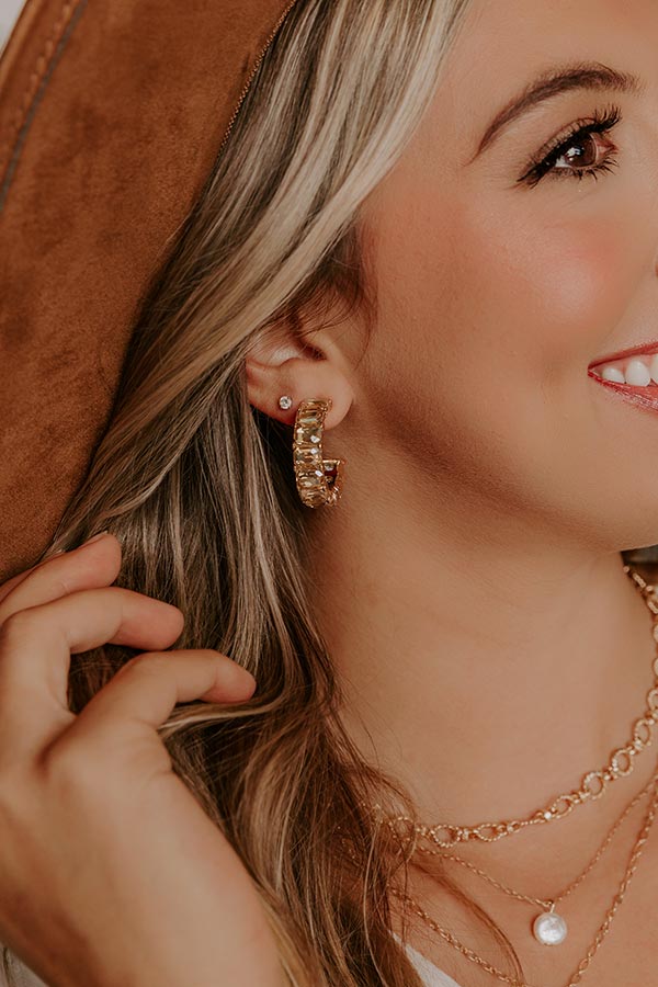Cocktail Hour Chic Hoop Earrings in Champagne