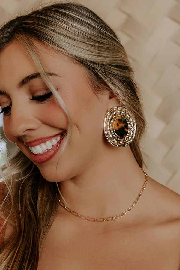 Statement Maker Earrings in Brown