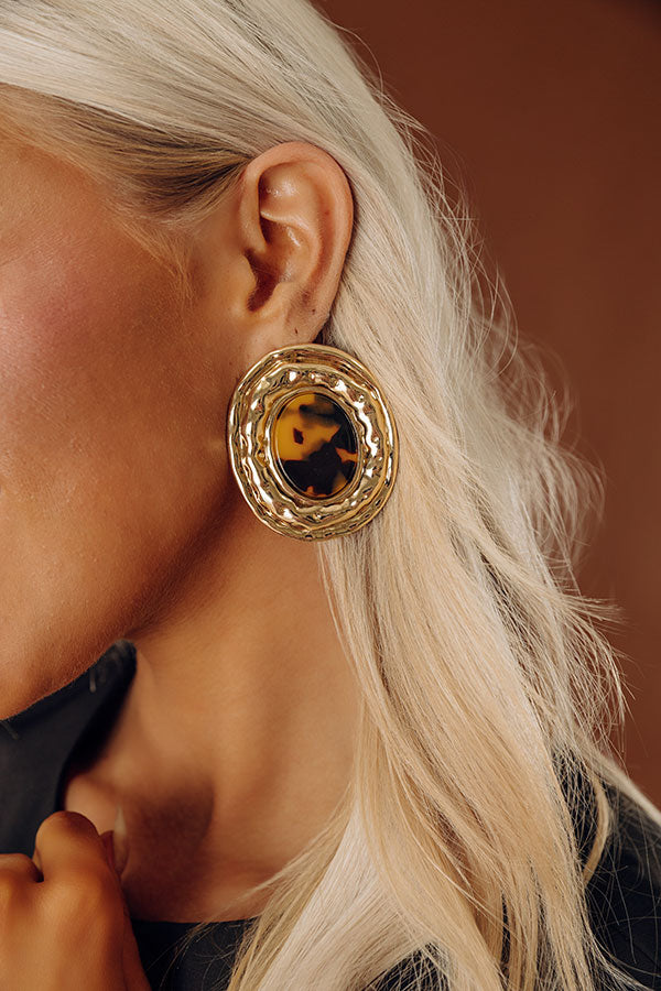 Statement Maker Earrings in Brown