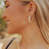 Charming Views Pearl Embellished Hoop Earrings Image - 1