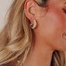 Charming Views Pearl Embellished Hoop Earrings Image - 1