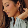 Champagne Toast Cubic Zirconia Hoop Earrings in Silver Image - 1