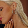 Champagne Toast Cubic Zirconia Hoop Earrings in Silver Image - 1