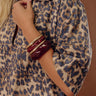 Penthouse Charm Bangle Bracelet Set in Wine Image - 1