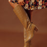 Kirby Faux Leather Crocodile Embossed Boots in Tan Image - 1