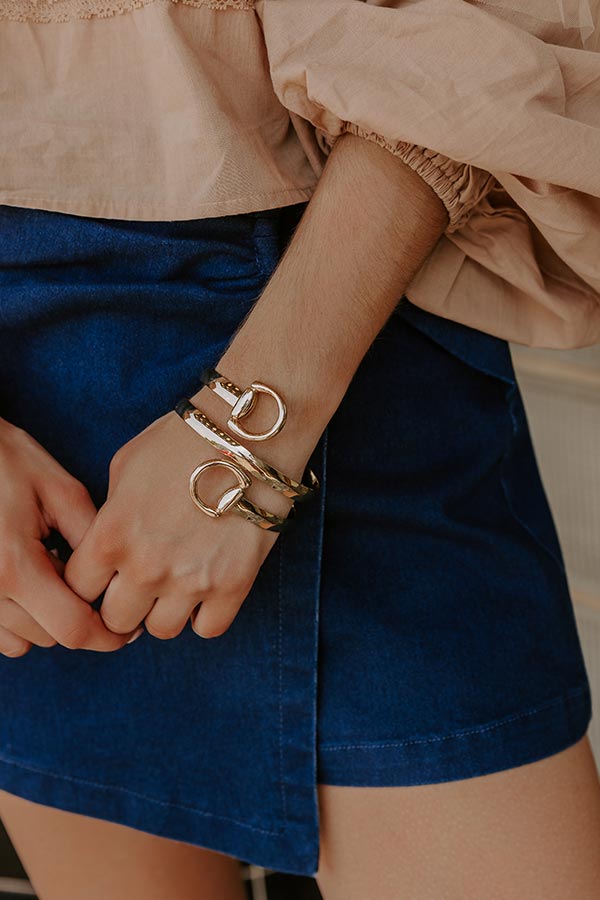 Feeling Giddy Horsebit Wrap Cuff Bracelet