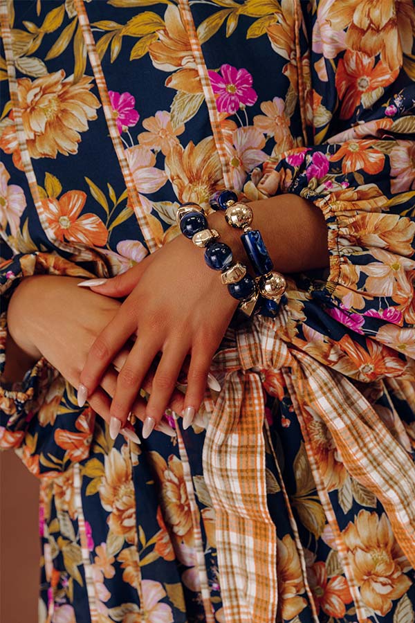 Make A Statement Stretch Bracelet Set in Navy