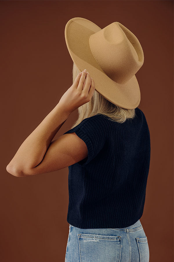 Brunch Babe Felt Fedora in Iced Latte