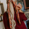 Boho Dreams Floral Satin Hair Scarf in Mocha Image - 1