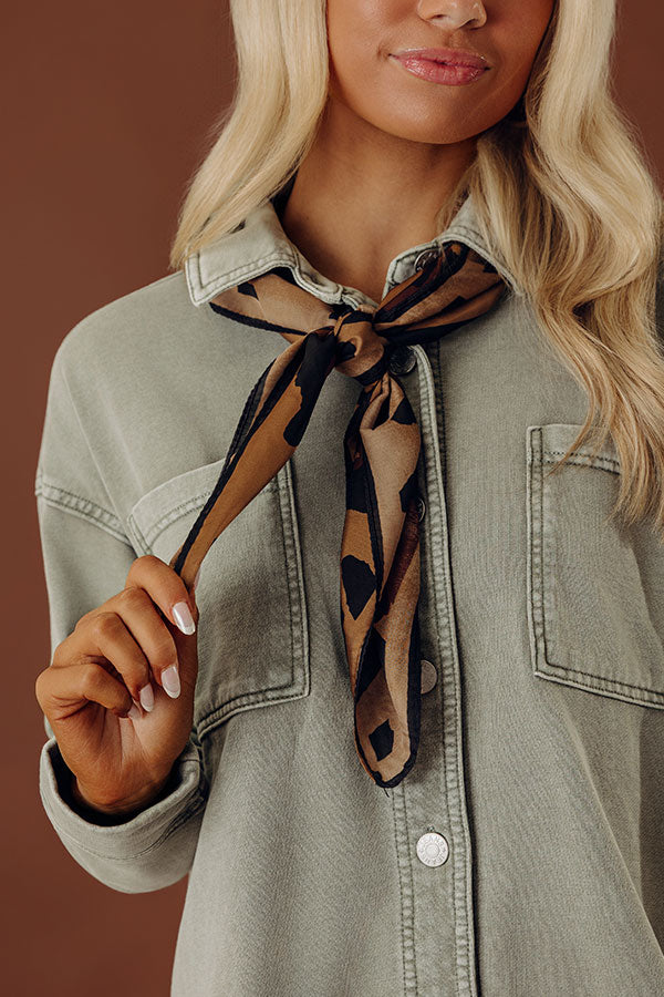 Lots To Love Leopard Satin Hair Scarf Image - 1