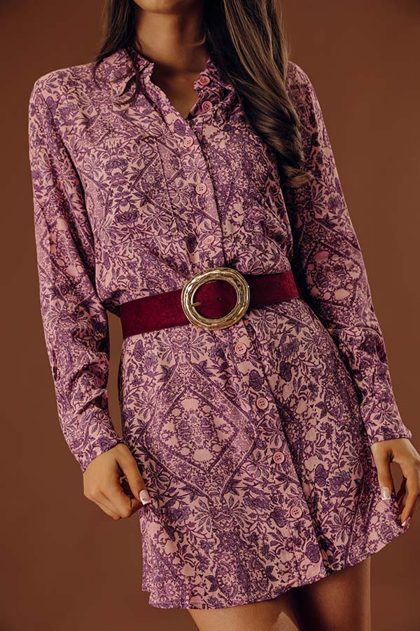 City Chic Faux Suede Belt in Wine Image - 1