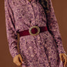 City Chic Faux Suede Belt in Wine Image - 1