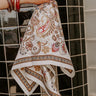 Boho Dreams Floral Satin Hair Scarf in Cream Image - 1