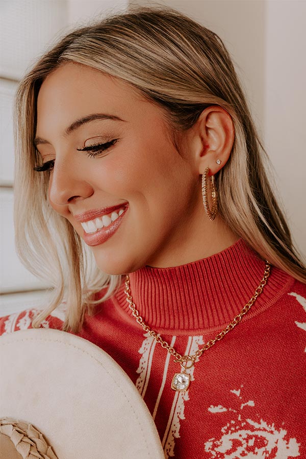 Red Carpet Ready Cubic Zirconia Hoop Earrings