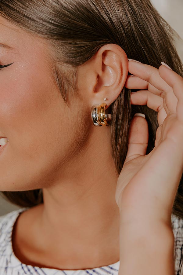 Happy Feelings 2-Tone Hoop Earrings