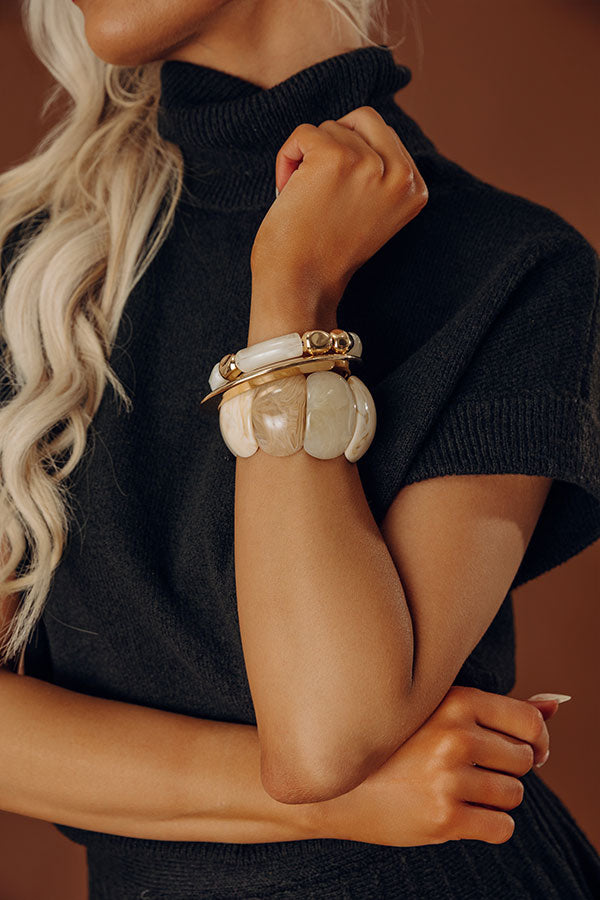 First Class Flair Stretch Bracelet Set in Natural