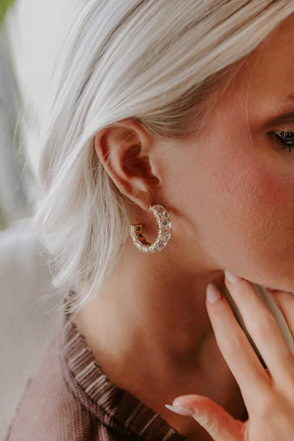 Cocktail Hour Chic Hoop Earrings in Clear