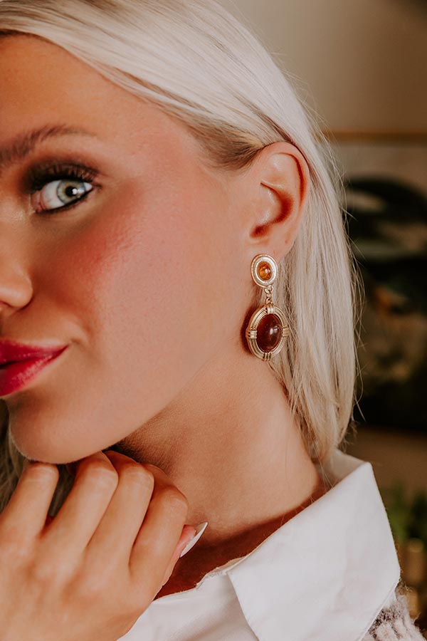 Timeless Society Drop Earrings in Brown