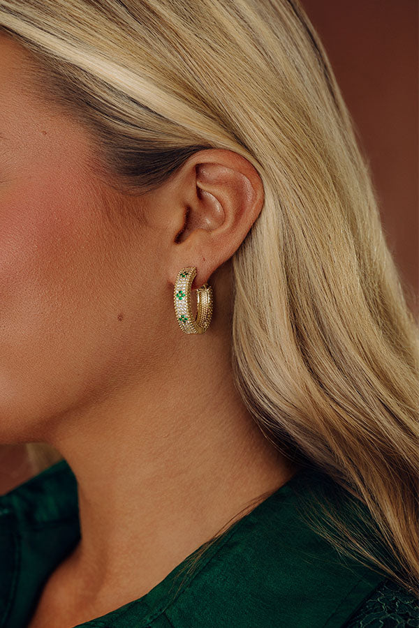 Garden Party Ready Cubic Zirconia Hoop Earrings Image - 1