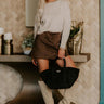 Chic Statement High Waist Faux Suede Skort in Espresso Image - 1