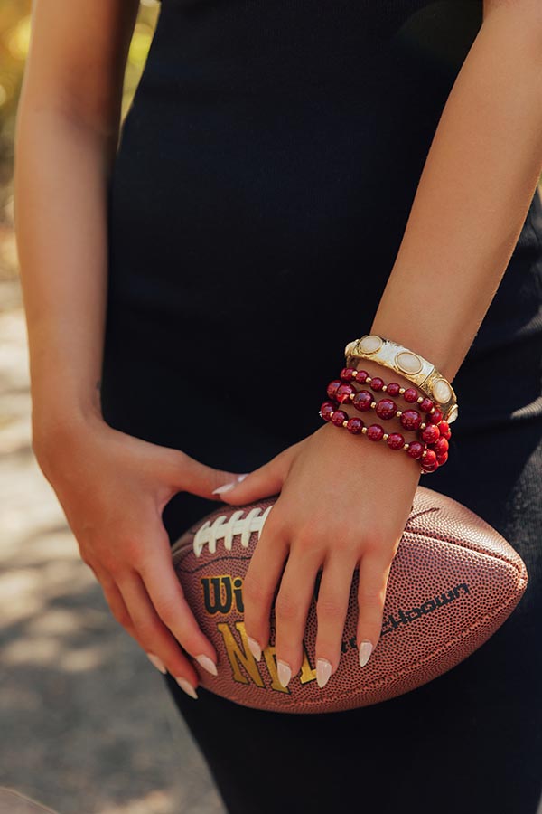 Cider Sippin' Stretch Bracelet Set in Wine
