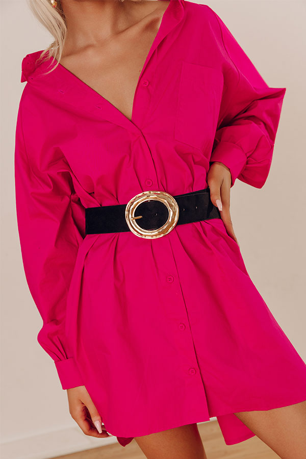 City Chic Faux Suede Belt in Black