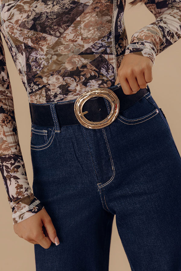 City Chic Faux Suede Belt in Black Image - 1