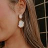 Shimmering Twilight Drop Earrings in Ivory Mother Of Pearl Image - 1