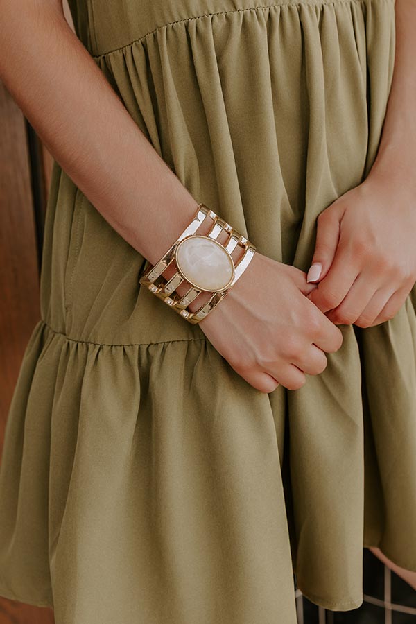 Cosmopolitan Chic Cuff Bracelet in Ivory