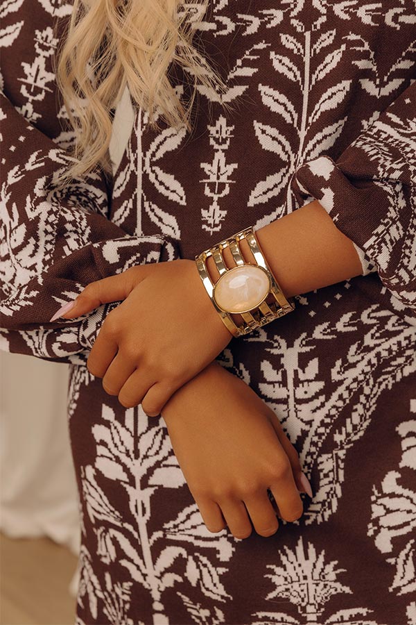 Cosmopolitan Chic Cuff Bracelet in Ivory