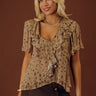 Chai Sippin' Floral Ruffle Top Image - 1