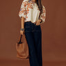 Bohemian Bliss Faux Suede Floral Embroidered Top Image - 1