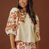 Bohemian Bliss Faux Suede Floral Embroidered Top Image - 1