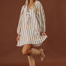 Chic Lines Lace Up Stripe Mini Dress Image - 1