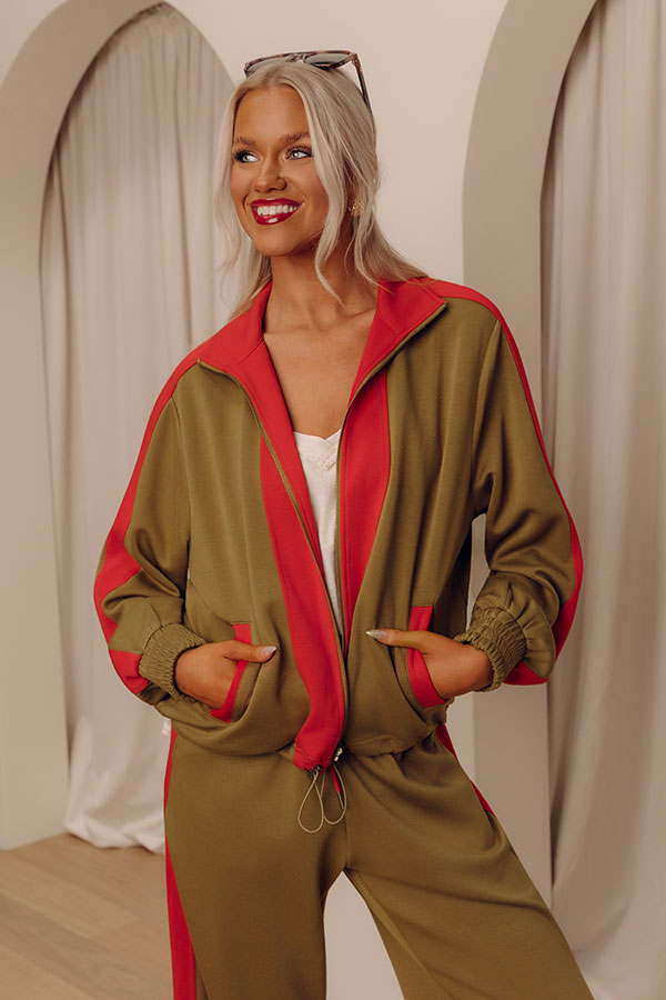 Ready To Roadtrip Color Block Zip Up Sweater