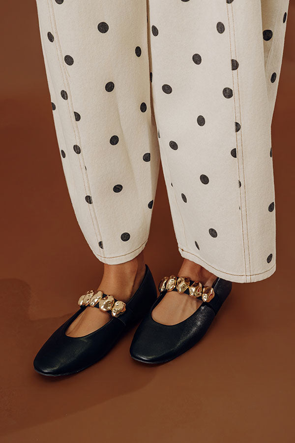 The Amelia Faux Leather Flats in Black Image - 1